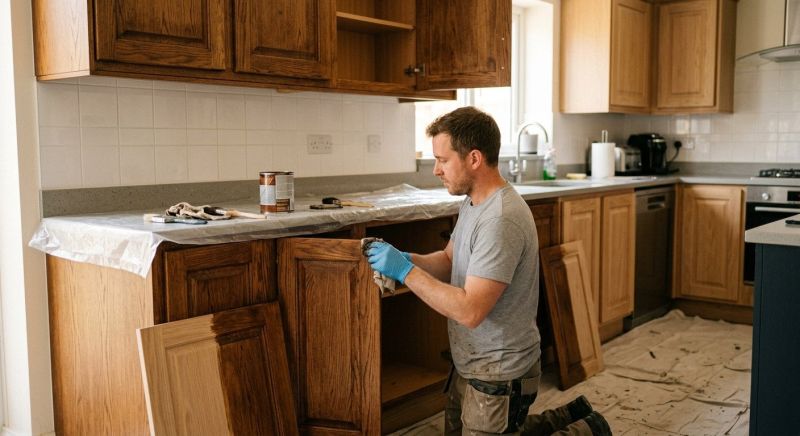Wood Cabinet Staining in Terre Haute, IN